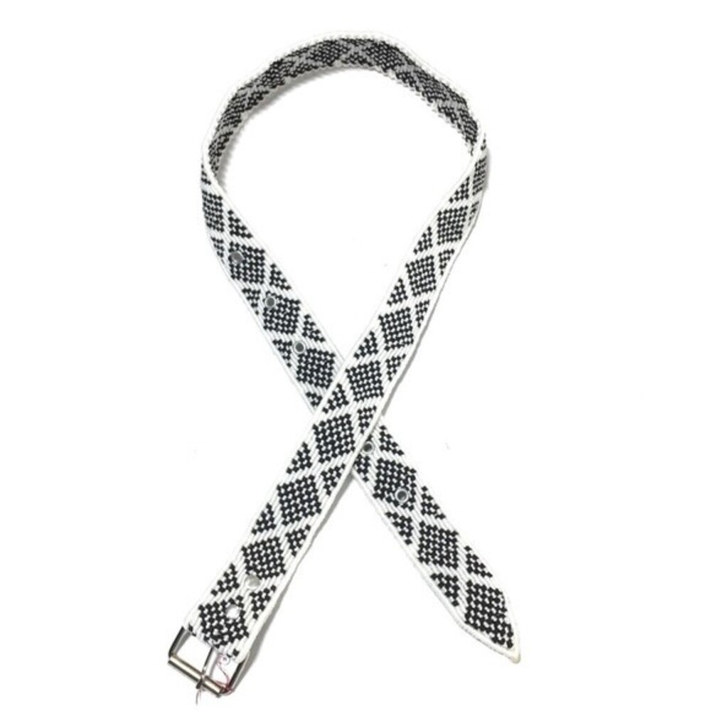 Black and White Geometric Tribal Print Belt NWOT